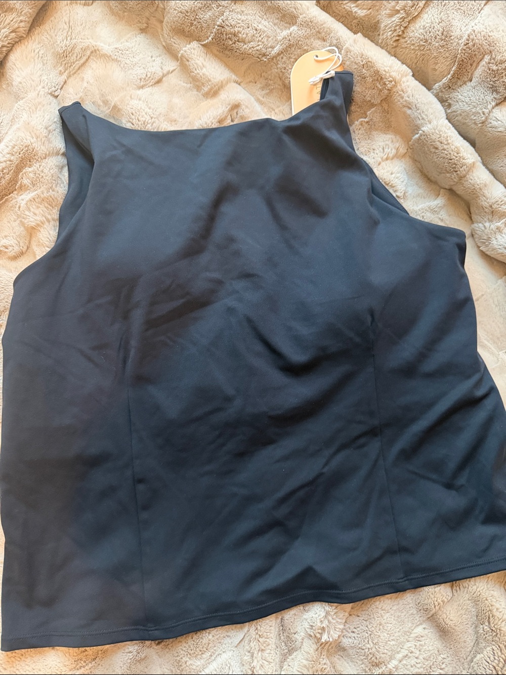 Blogilates Boatneck Criss Cross Everyday Black Tank Top